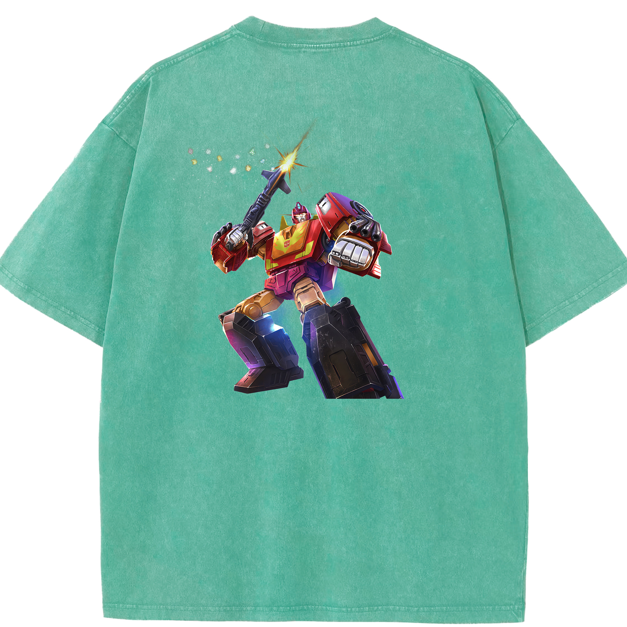 （画像用） Transformers トランスフォーマー 綿100% ヴィンテージ風 半袖Tシャツ（背面プリント）
